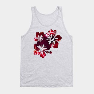 Hibiscus Trio - Red Tank Top